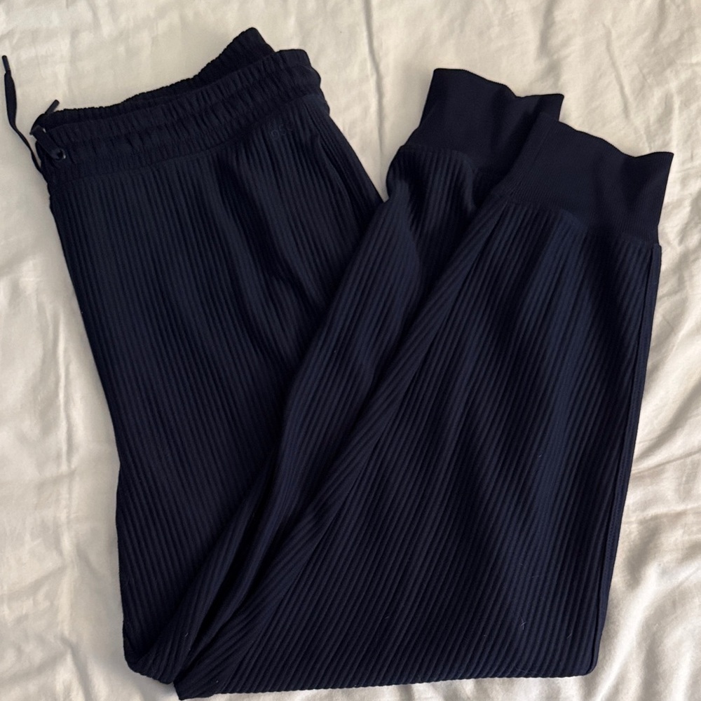 Women's dark blue Ribbed joggers